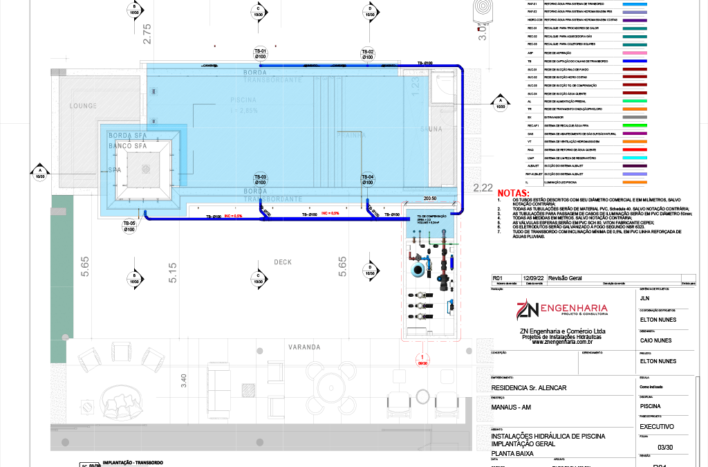 Instalações hidráulicas de piscina